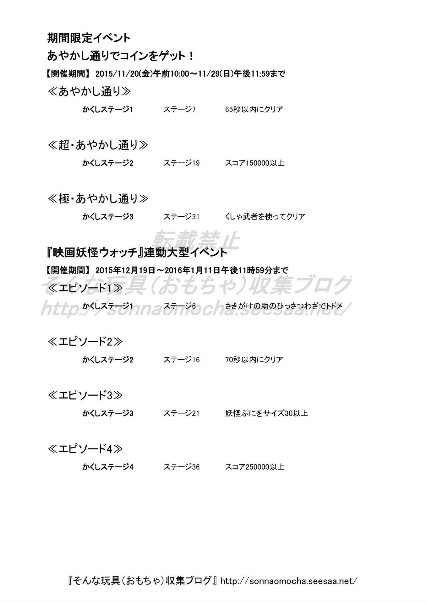 妖怪ウォッチぷにぷに かくしルート開放条件 21 02 07更新 そんな玩具 おもちゃ 収集ブログ